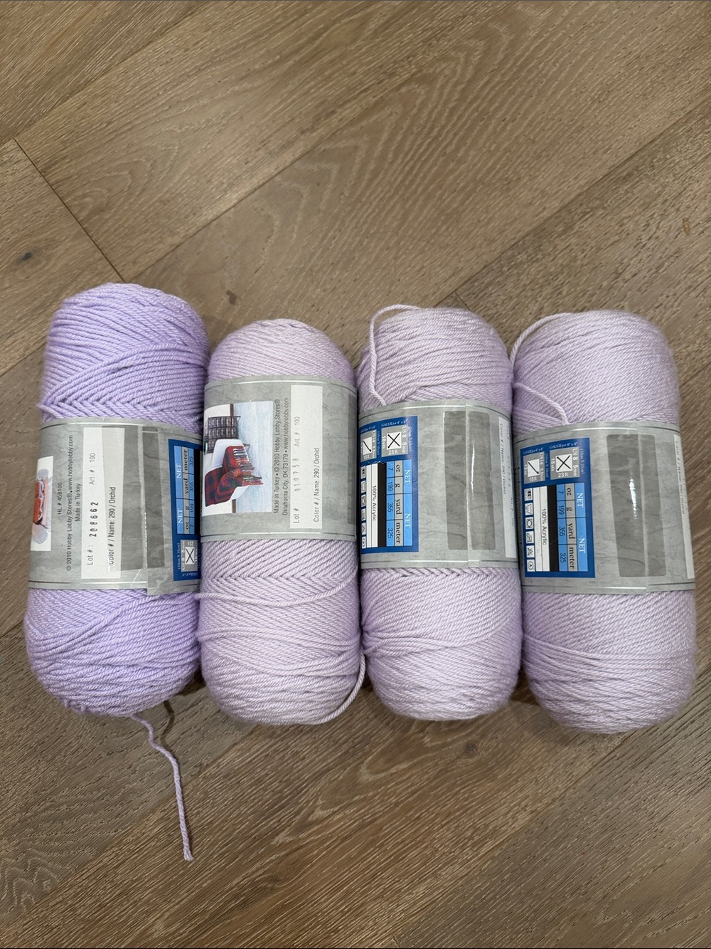Lot of 4 I love this yarn. Shade: Orchid. NWT.